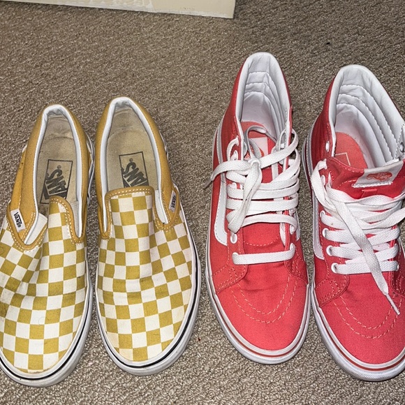 Vans Shoes 2 Pairs Of Vans Yellow The Other Pair Is A Pinksalmon